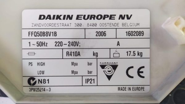 Aletas aire acondicionado Daikin FFQ50B8V1B 1602089