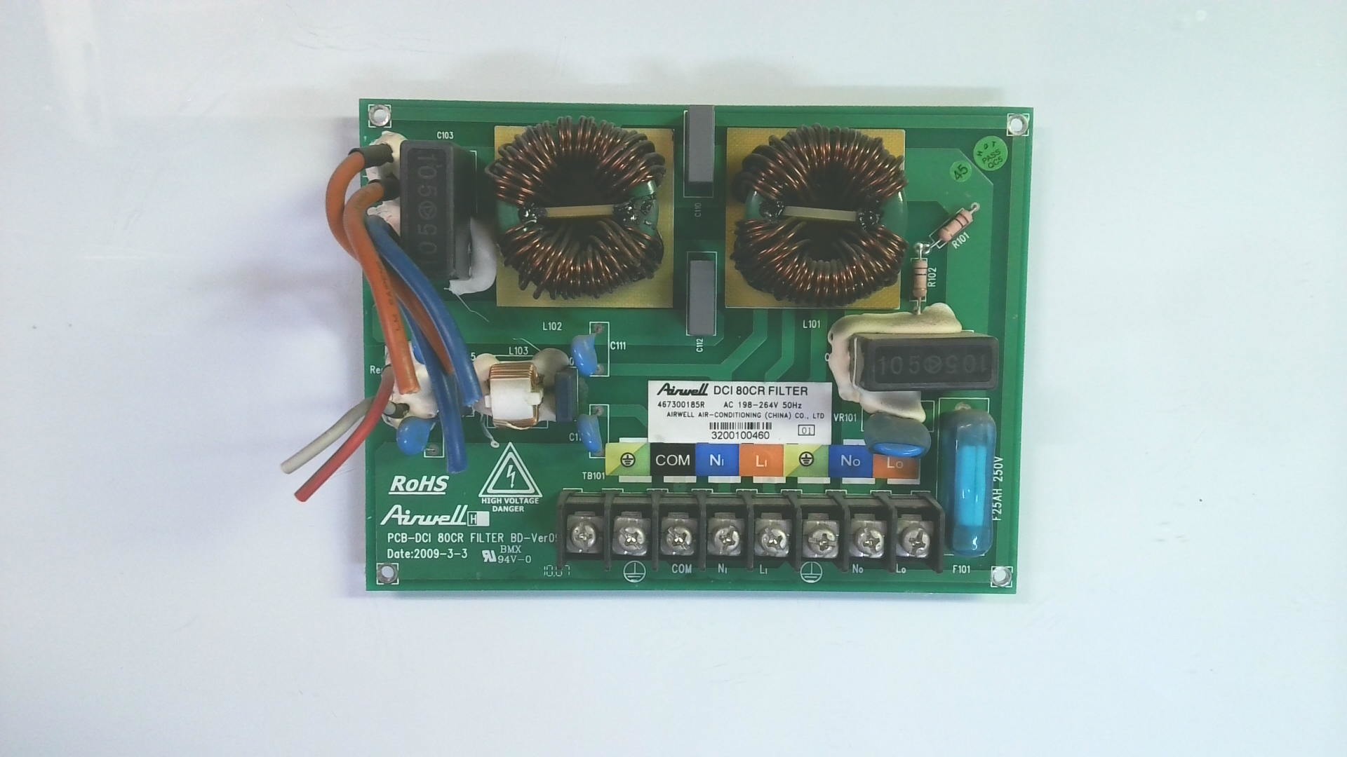 PLACAS ELECTRONICAS AIRWELL PCB-DCI80CR FILTER DB-VER09/ 467300185R / G59